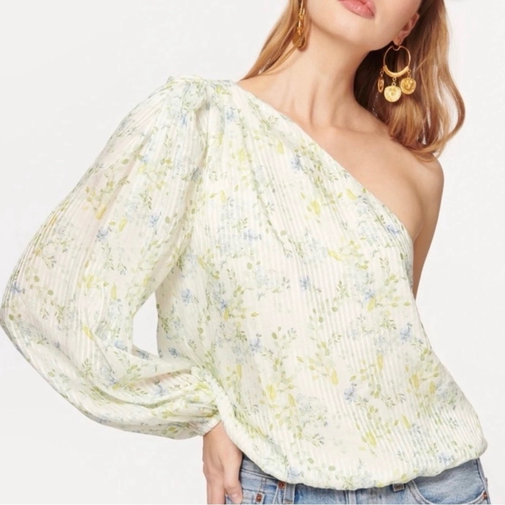Cami NYC Lenore One Shoulder Silk Blouse One Sleeve Top Womens Small